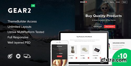 ThemeForest - Gear2 v1.0 + 10 Notification Templates & Themebuilder Access - 10661351