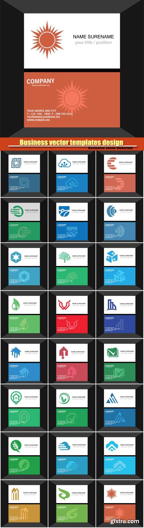 Business vector card set of logos templates