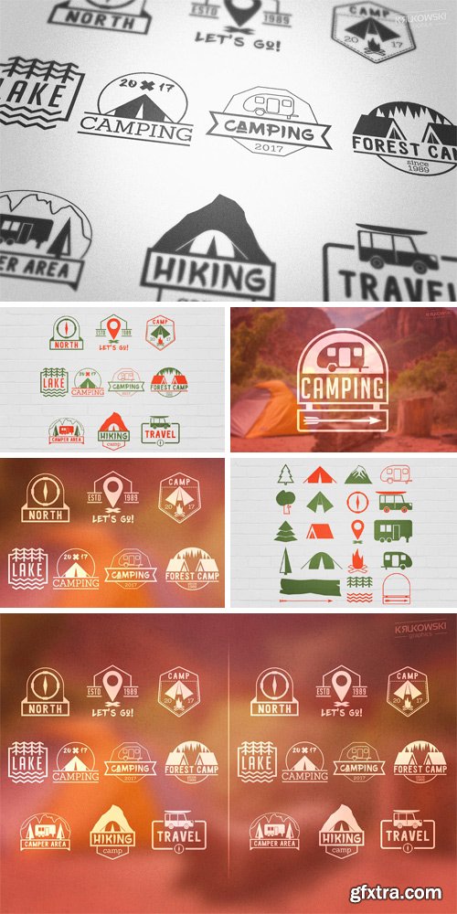 CM 1150059 - Camping Outdoor Badges Logos