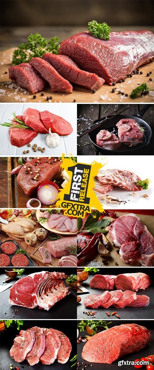 Stock Image Assorted raw beef meat