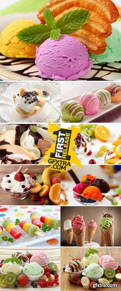 Stock Image Assorted Ice Cream, view from above