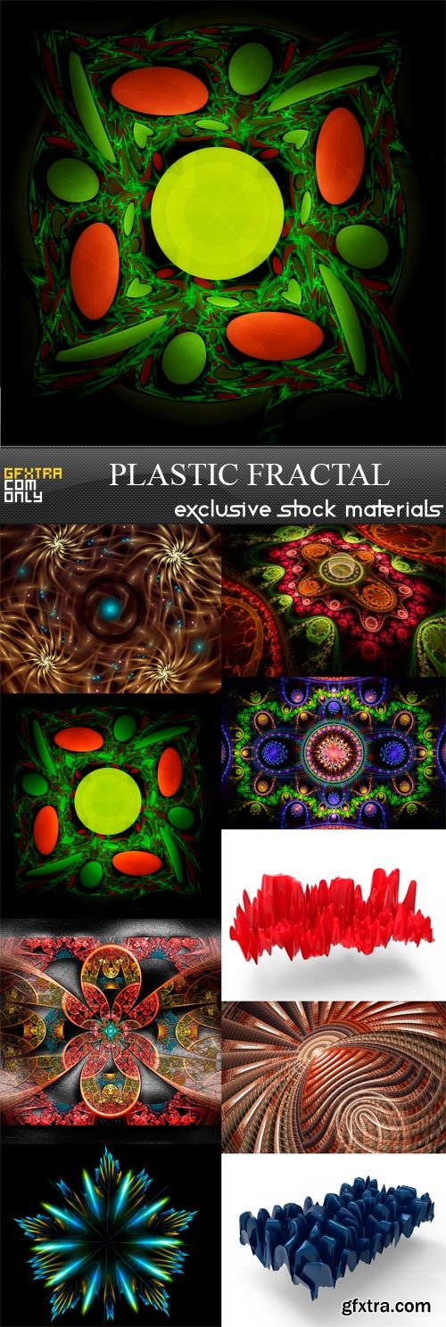Plastic Fractal - 9 x JPEGs
