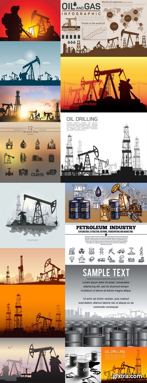 Oil Pump Petroleum Industry - 15 Vector