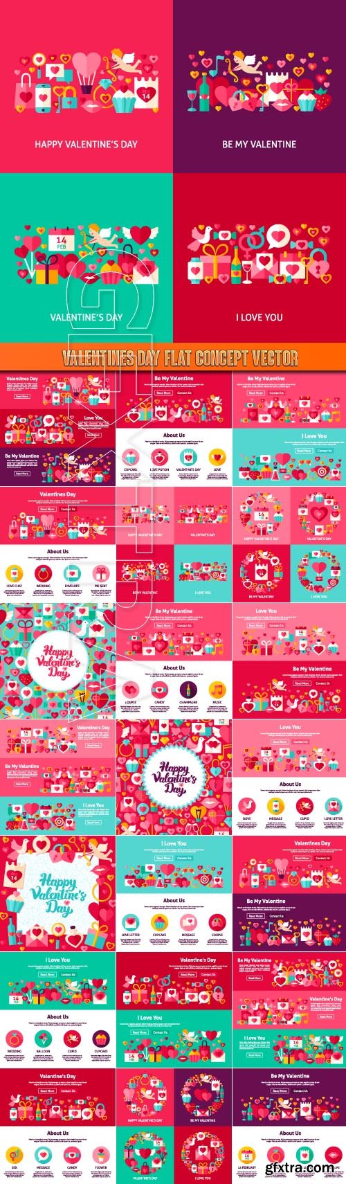 Valentines Day Flat Concept vector