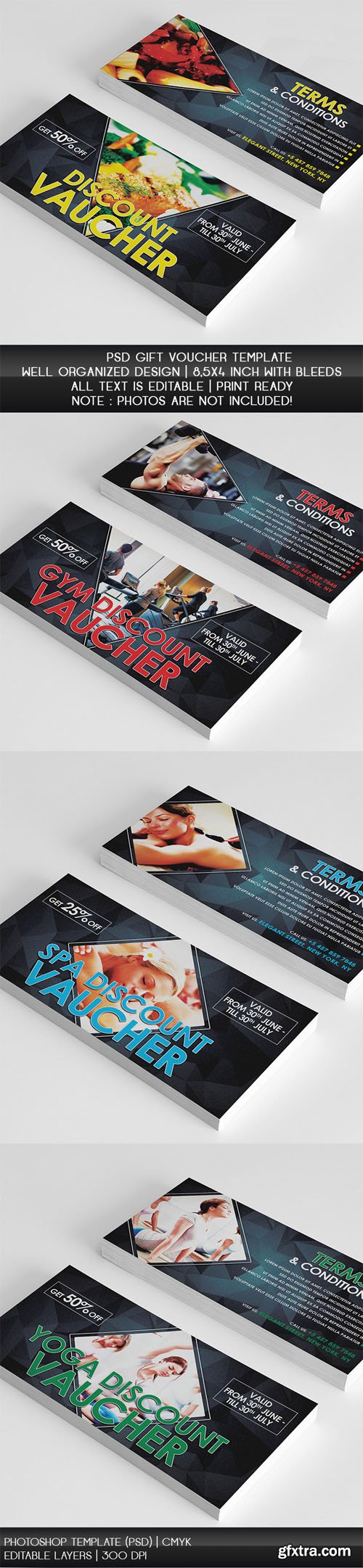 Gift Voucher PSD Bundle for Your Business [8 Templates]