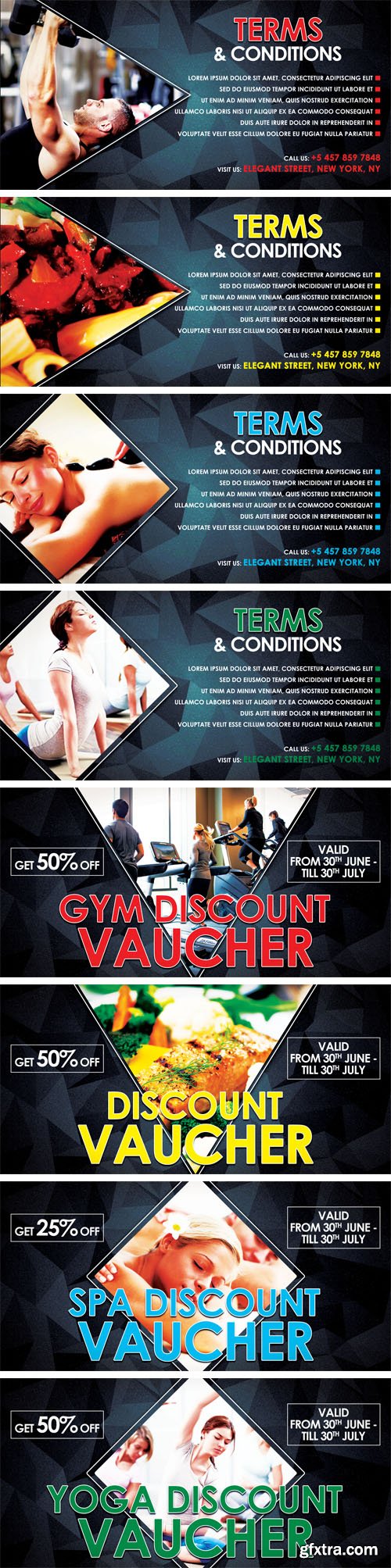 Gift Voucher PSD Bundle for Your Business [8 Templates]