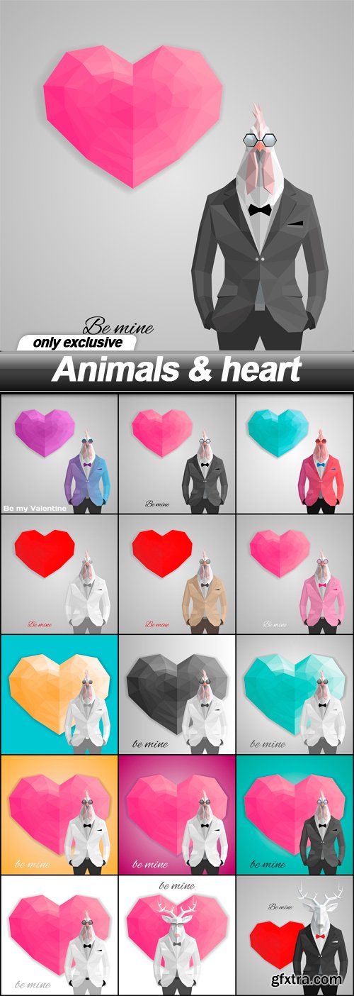 Animals & heart - 15 EPS