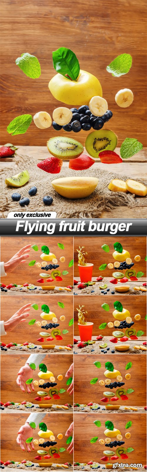 Flying fruit burger - 9 UHQ JPEG