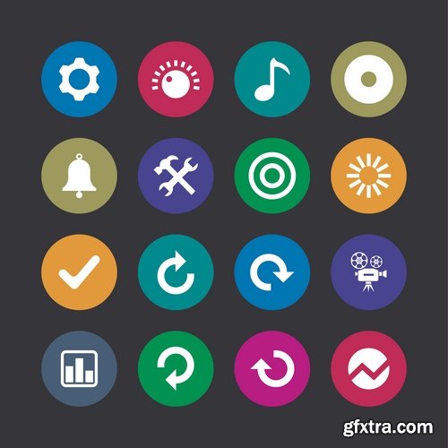 Collection of musical icon web design element logo 25 EPS