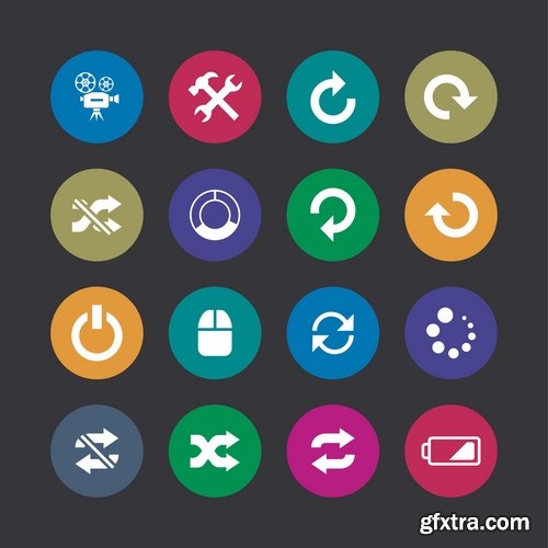 Collection of musical icon web design element logo 25 EPS