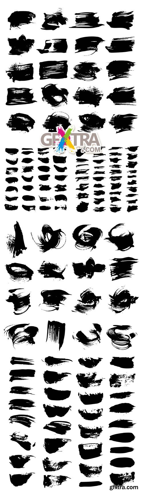 Black Painted Strokes Vector