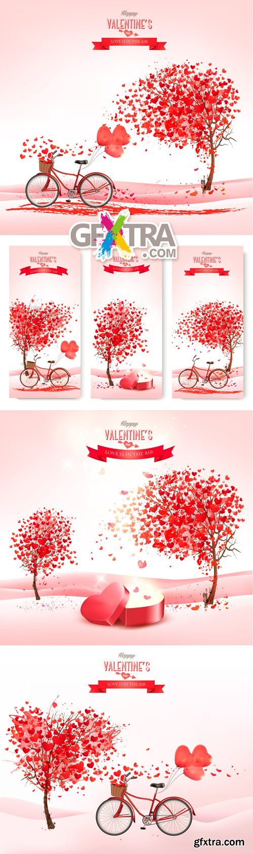 Valentine's Day Backgrounds & Banners Vector