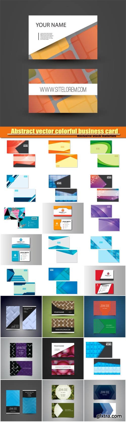 Abstract vector colorful business card template