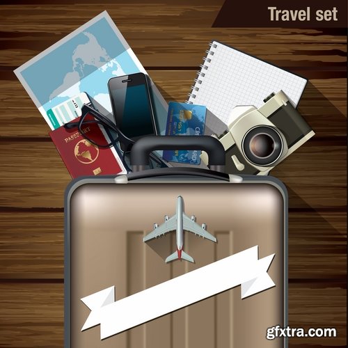 Collection business infographics laptop journey calculator Trips tourist ticket 25 EPS