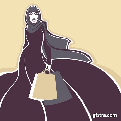 Collection fashion girl woman shopping logo icon the company 25 EPS