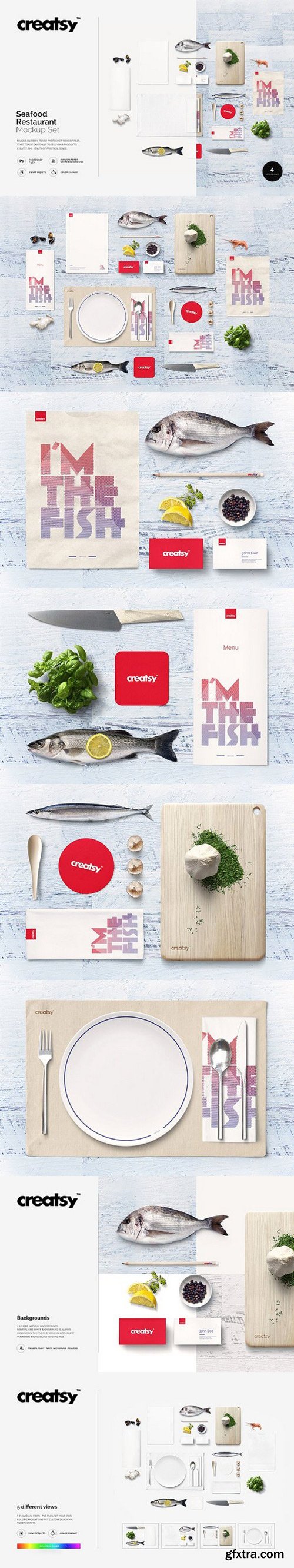 CM - Seafood Restaurant Mockup Set 1141519