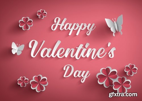 Set of vector cards Valentines Day - 12EPS