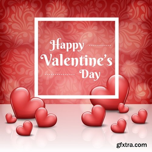 Set of vector cards Valentines Day - 12EPS