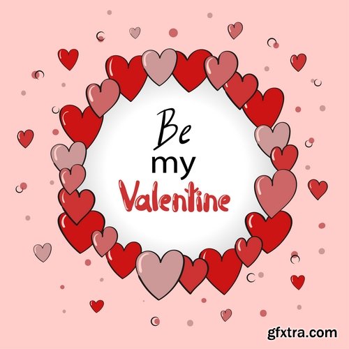 Set of vector cards Valentines Day - 12EPS