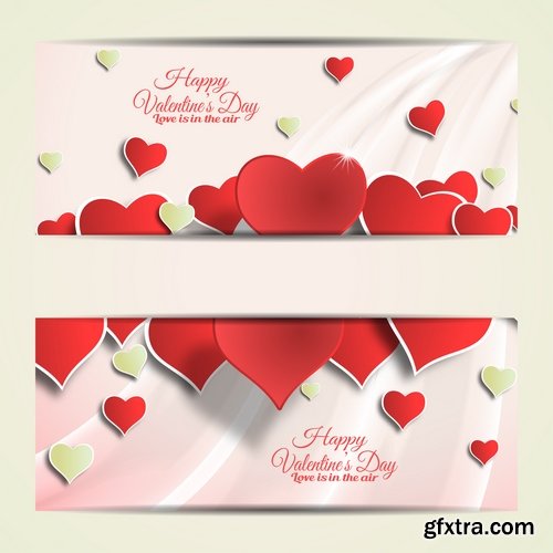 Set of vector cards Valentines Day - 12EPS