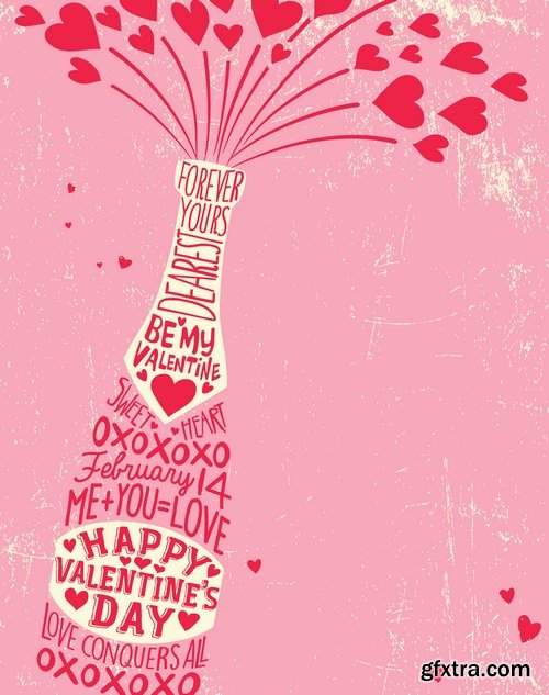 Set of vector cards Valentines Day - 12EPS