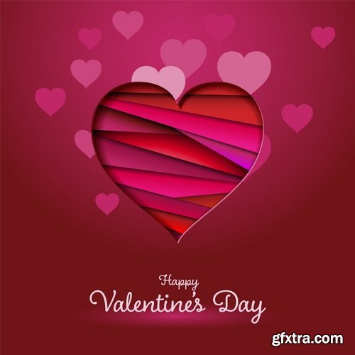 Set of vector cards Valentines Day - 12EPS