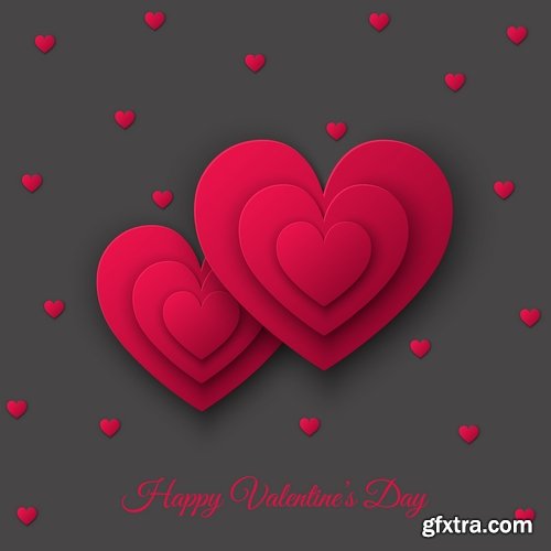 Set of vector cards Valentines Day - 12EPS