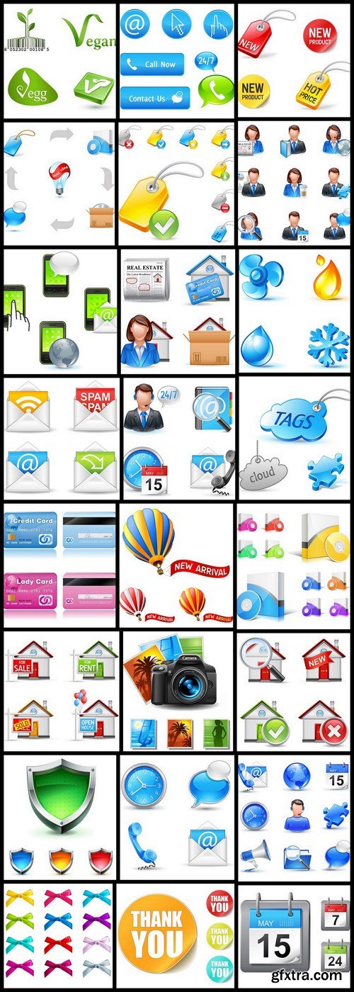 Different Business Pictogram Icons - 25 Vector