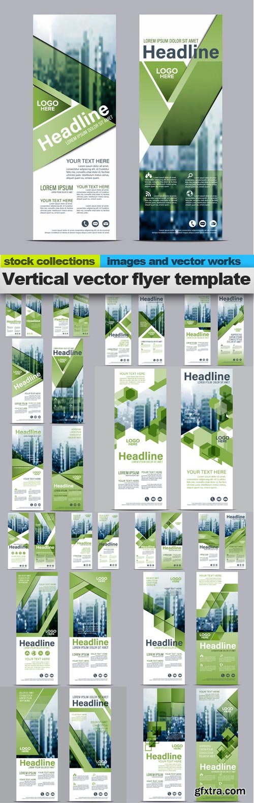 Vertical vector flyer template, 15 x EPS