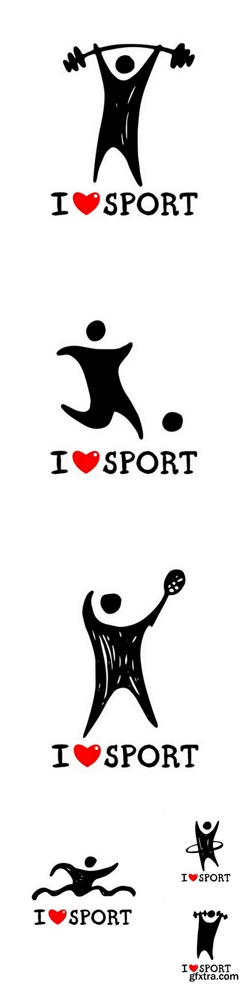 I love sport - 7 EPS Vector Stock