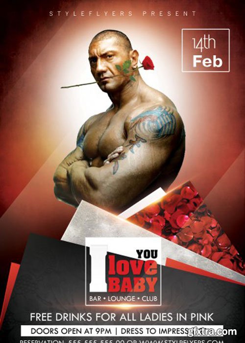 I love you baby PSD V5 Flyer Template with Facebook Cover