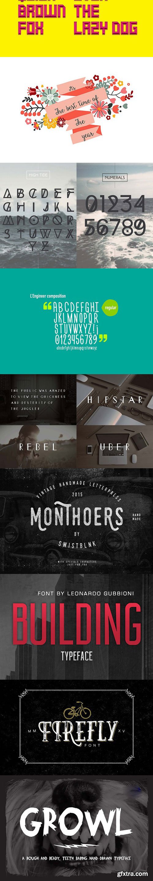 FONT BUNDLE FEATURING 17 INCREDIBLE TYPEFACES