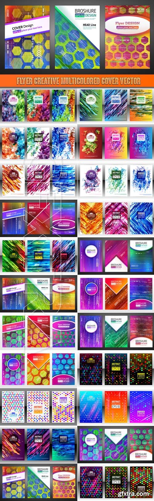 Flyer creative multicolored cover vector