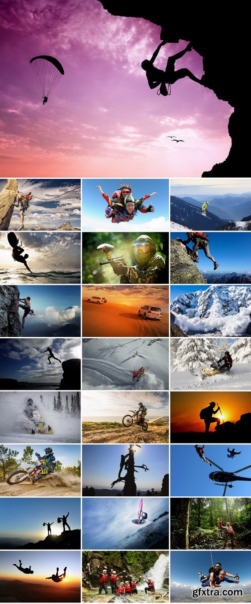 Collection adrenaline extreme sport tourism climbing parachuting motorcycle bike 25 HQ Jpeg