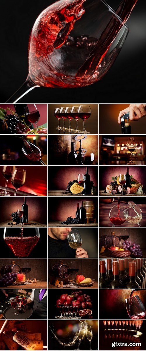 Collection of wine still life Red and white grape garnet glass barrel 25 HQ Jpeg