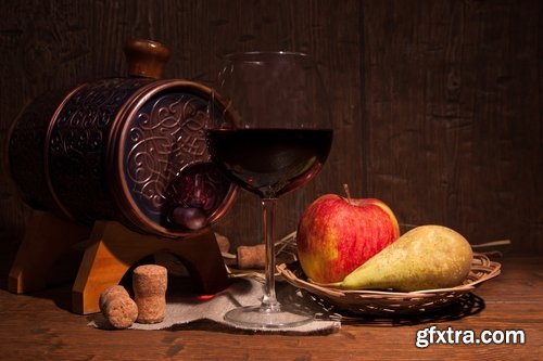 Collection of wine still life Red and white grape garnet glass barrel 25 HQ Jpeg