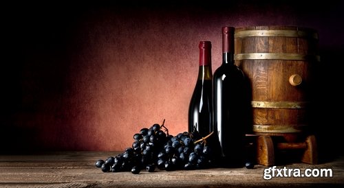 Collection of wine still life Red and white grape garnet glass barrel 25 HQ Jpeg