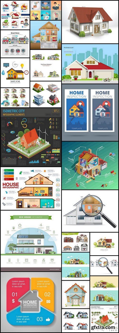 House Home Design Elements - 25 Vector