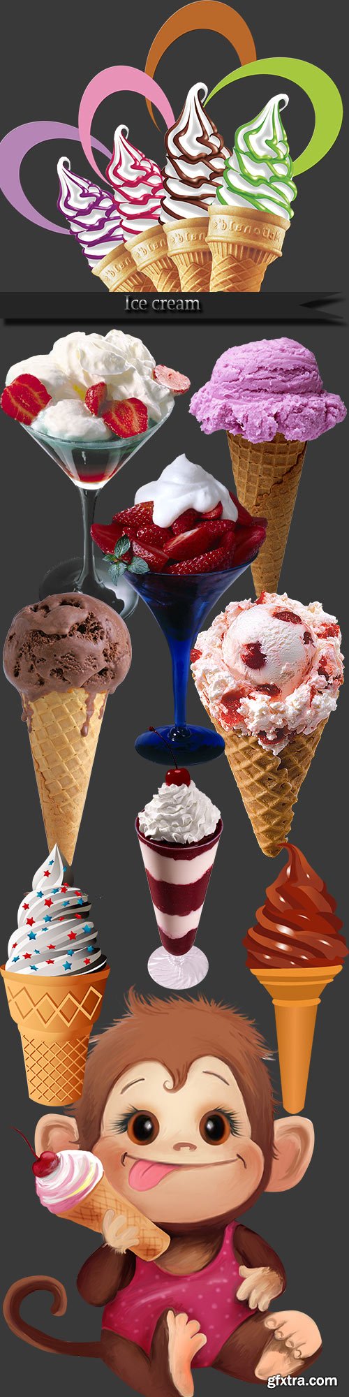 Ice cream on a transparent background