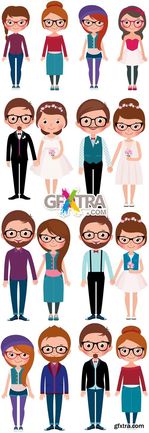 Couples & Girls Vector