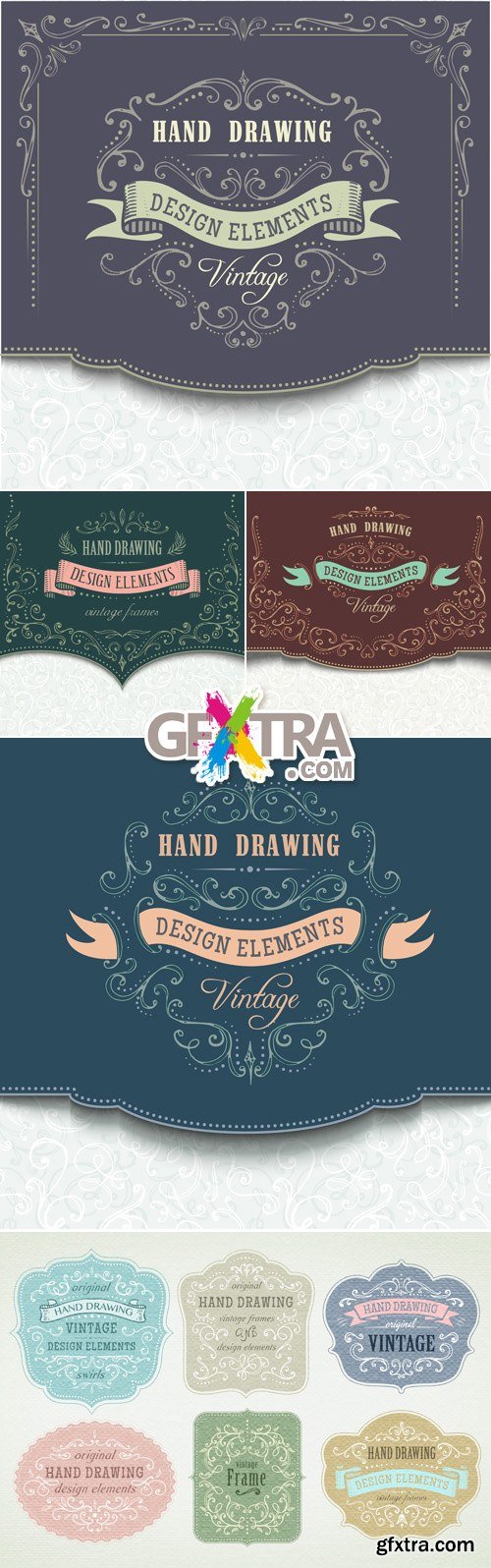 Hand Drawn Vintage Frames Vector