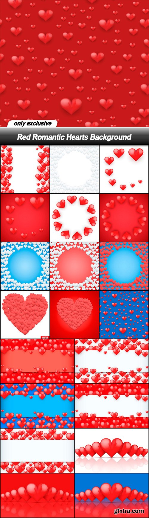 Red Romantic Hearts Background - 21 EPS