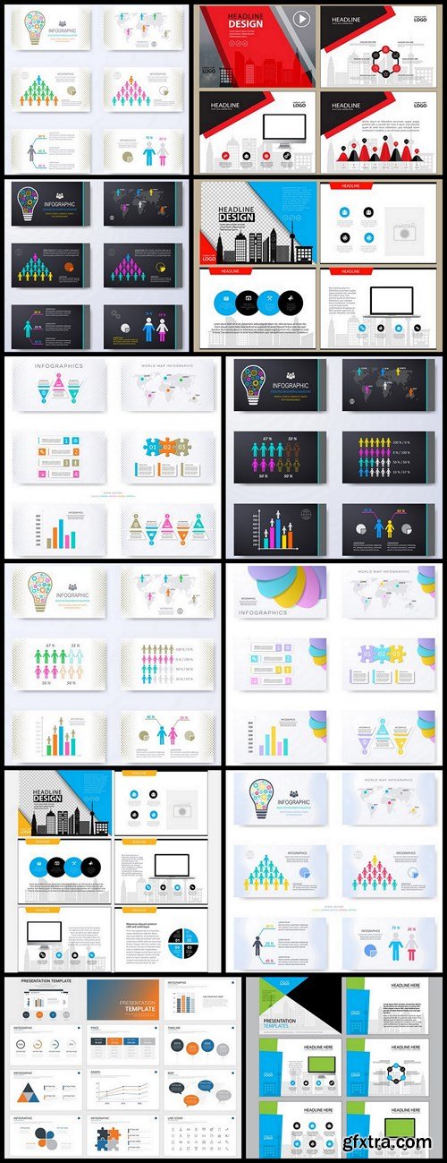 Layout Design Template For Presentation #28 - 12 Vector