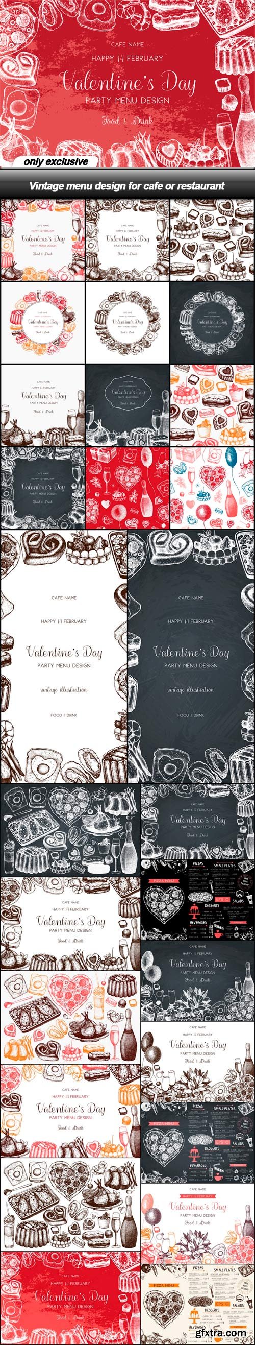 Vintage menu design for cafe or restaurant - 27 EPS