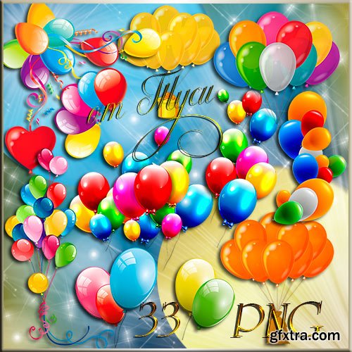 Balloons on a transparent background