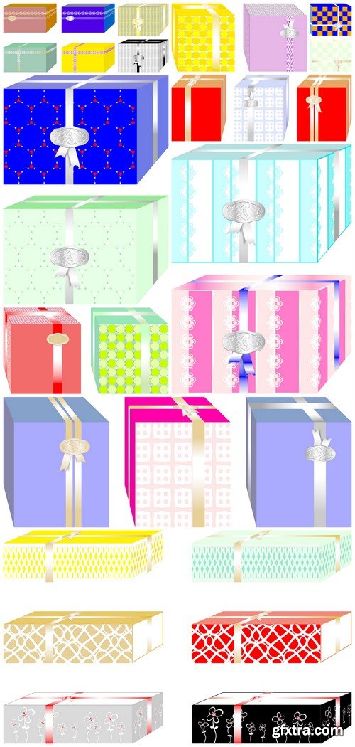 Boxes and gifts colorful 10X JPEG