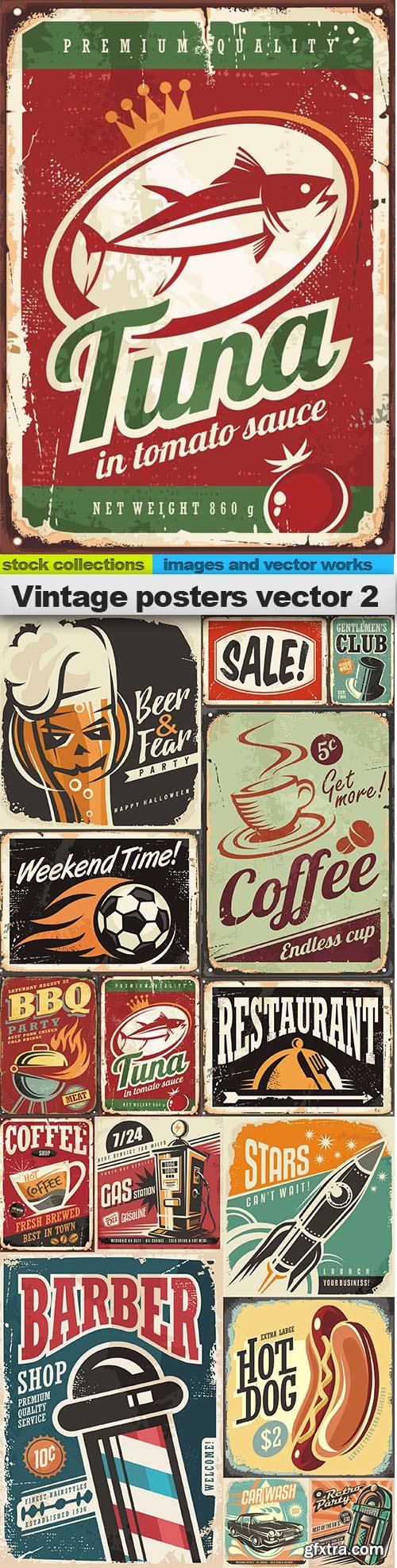 Vintage posters vector 2, 15 x EPS