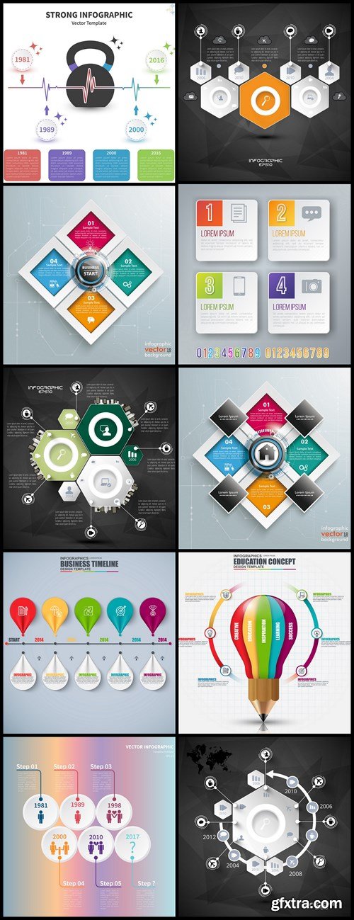 Infographics Design Elements #273 - 10 Vector