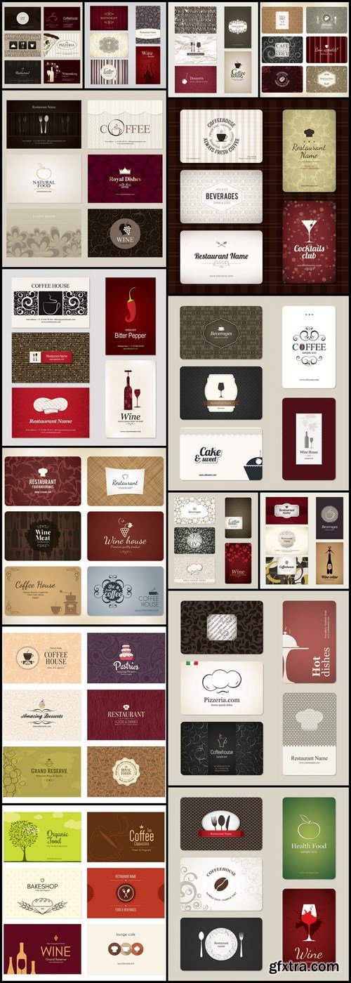 Restaurant Business Cards - 15 Vector