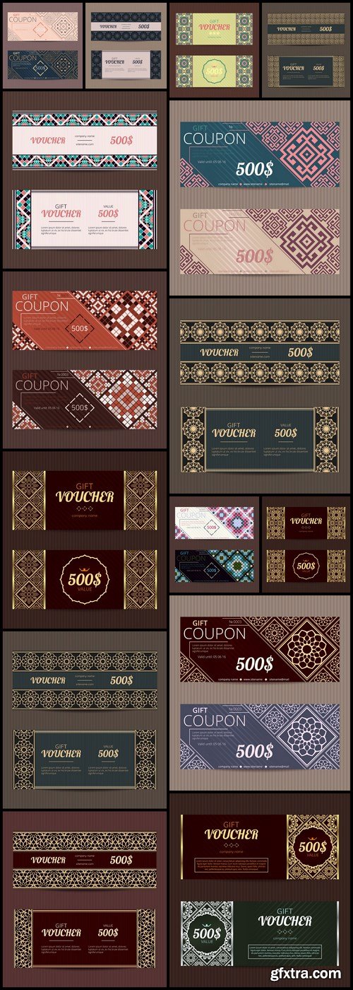 Retro Style Gift Voucher - 15 Vector